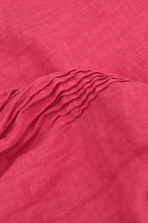 Pin-Tucked Raspberry Linen Blouse 5