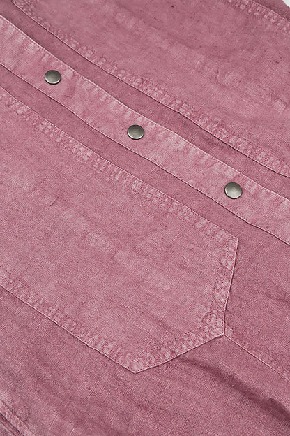 Pin Décor Off-Dye Mauve Taupe Linen Jacket 5