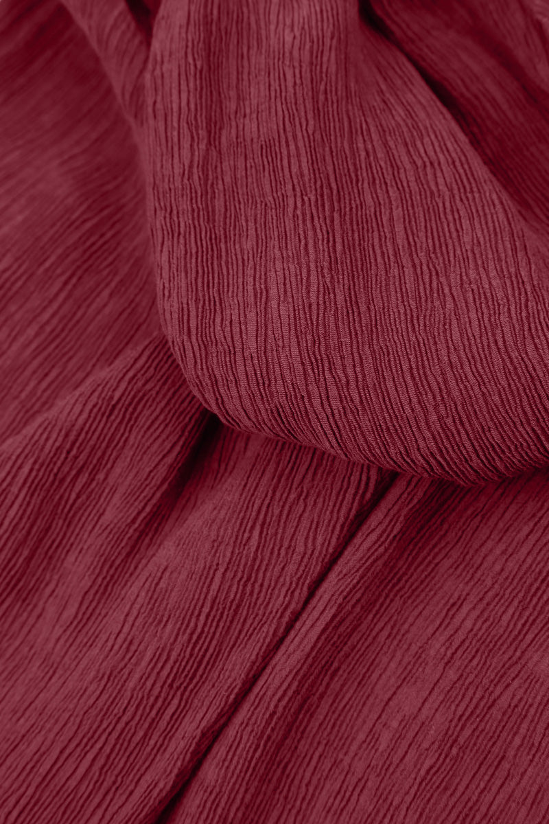 Pin Tucks Antique Ruby Silk Viscose Dress 6