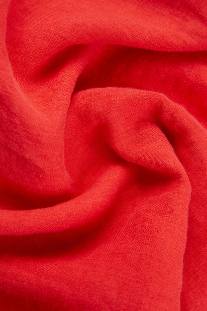 Pin Tucks Poppy Red Linen Shirt 5