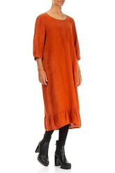 Pin Tucks Saffron Linen Dress 3