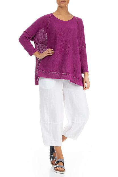 Pinhole Lines Décor Orchid Linen Jumper 4