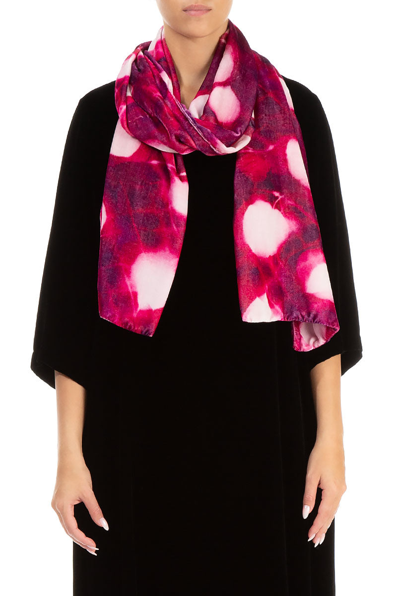 Pink Dream Silk Velvet Scarf 1