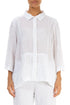 Pintuck Detail White Gauze Linen Shirt 1