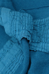 Pintuck Front Cobalt Blue Linen Cardigan 5