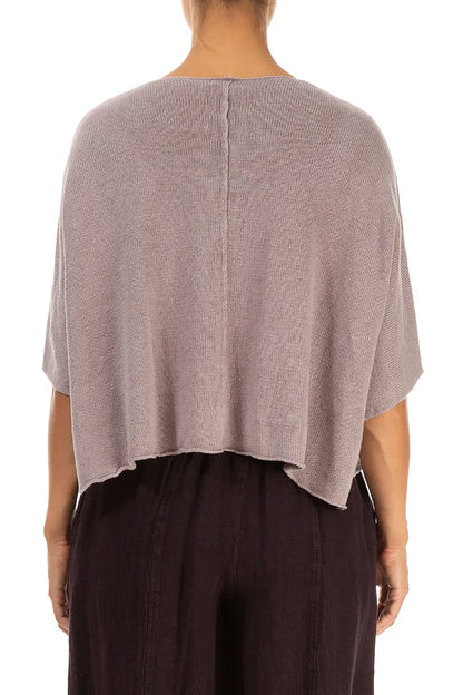 Pintuck Front Greige Linen Cardigan 2