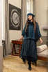 Pintuck Front Teal Wool Cardigan 1