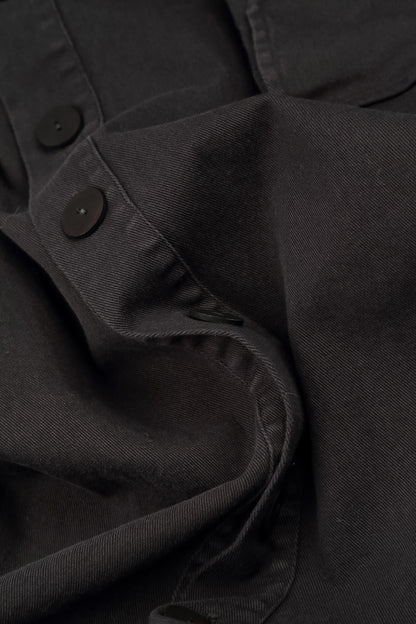 Pointed Hem Warm Charcoal Denim Cotton Jacket