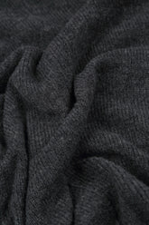 Pom-Pom Edge Dark Grey Wool Scarf 5