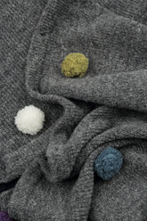 Pom-Pom Grey Wool Cardigan 7