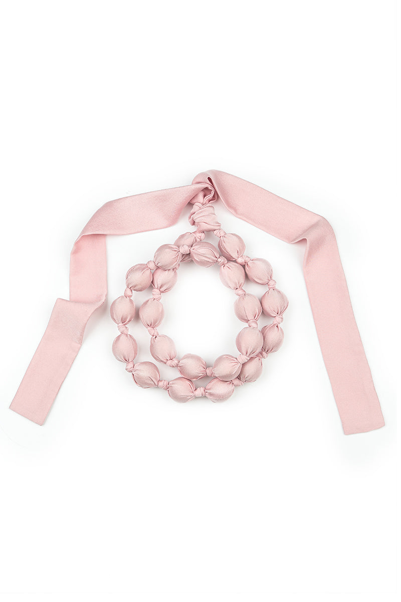 Powder Pink Silk Bead Necklace