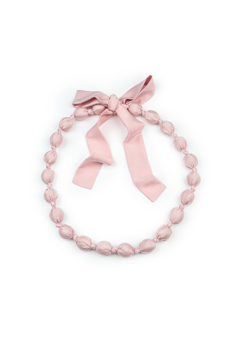 Powder Pink Silk Bead Necklace