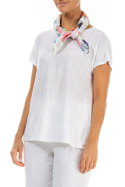 Quadratischer Primel-Leinenschal