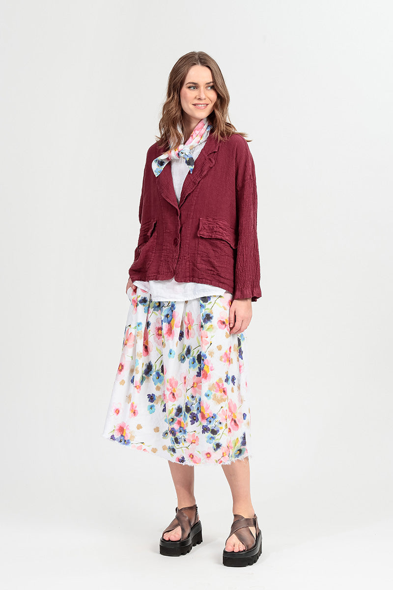 Quadratischer Primel-Leinenschal