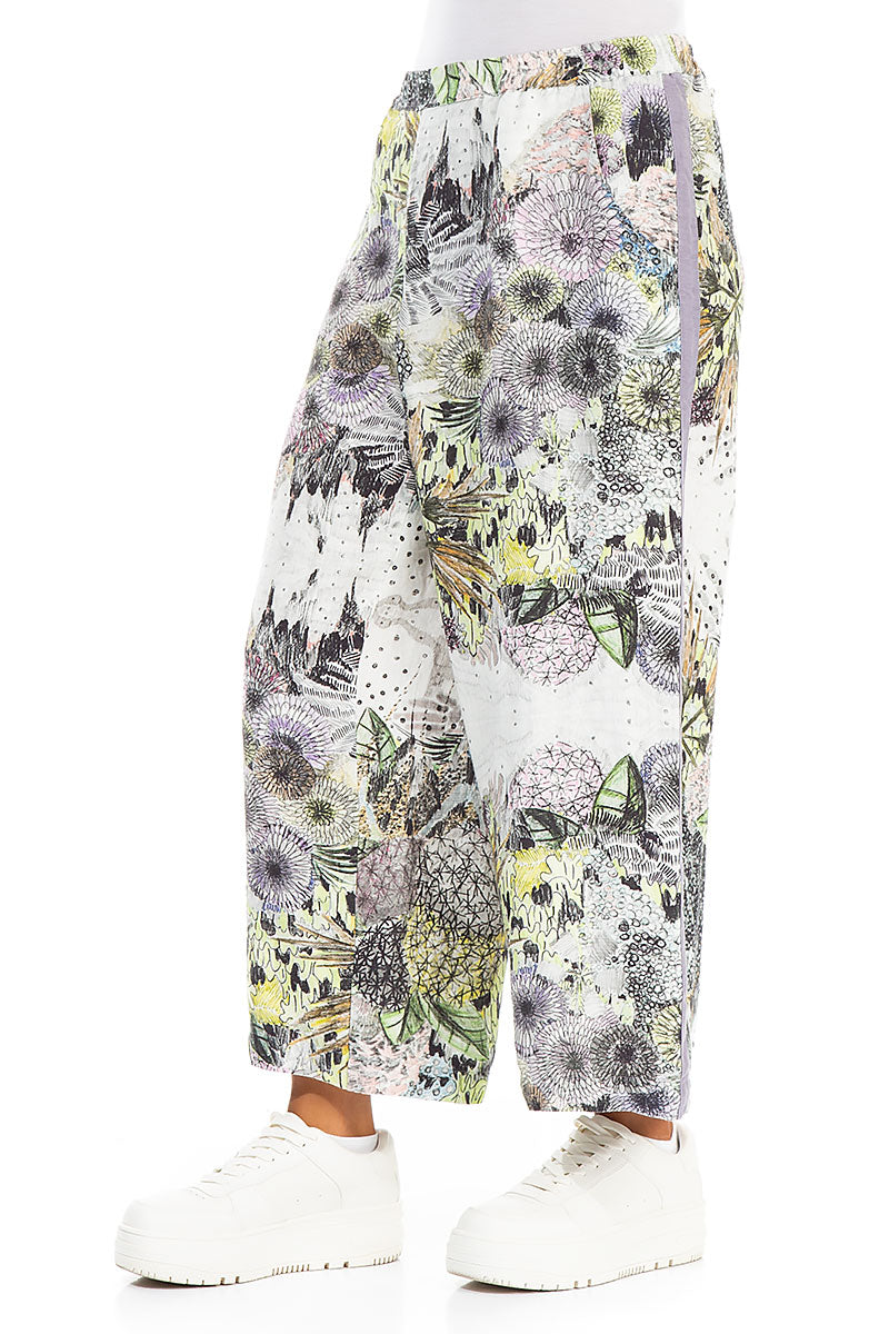 Purple Edge Botanical Linen Trousers 3