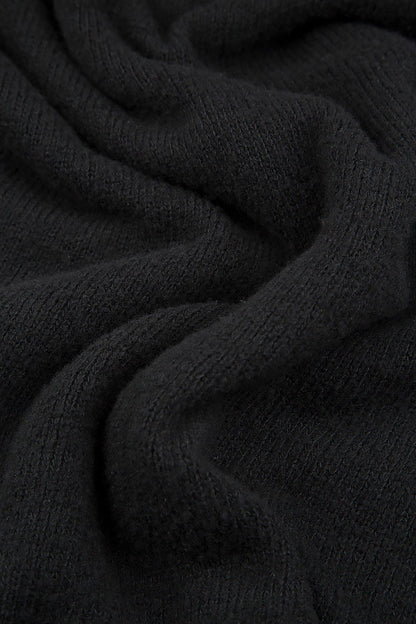Relaxed Collar Black Wool Sweater 5