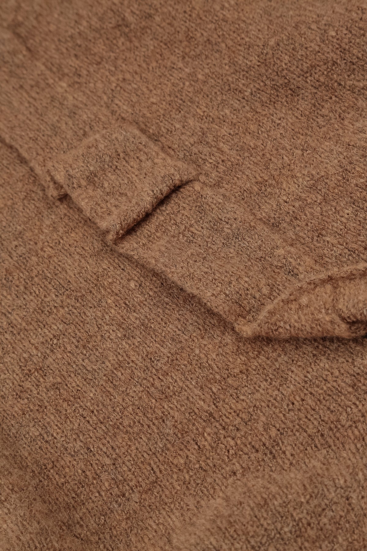 Frilled Neck Caramel Wool Cardigan 5