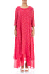 Raspberry Dotty Silk Maxi Dress 1