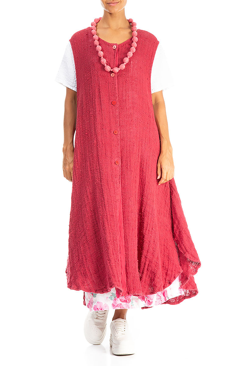 Himbeerfarbene Seidenperlenkette