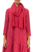 Raspberry Textured Silk Scarf 1