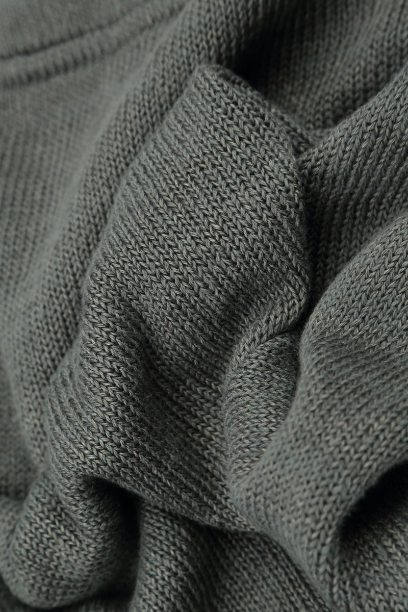 Raw Collar Grey Sage Linen Cardigan 5