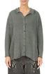 Raw Collar Grey Sage Linen Cardigan 1