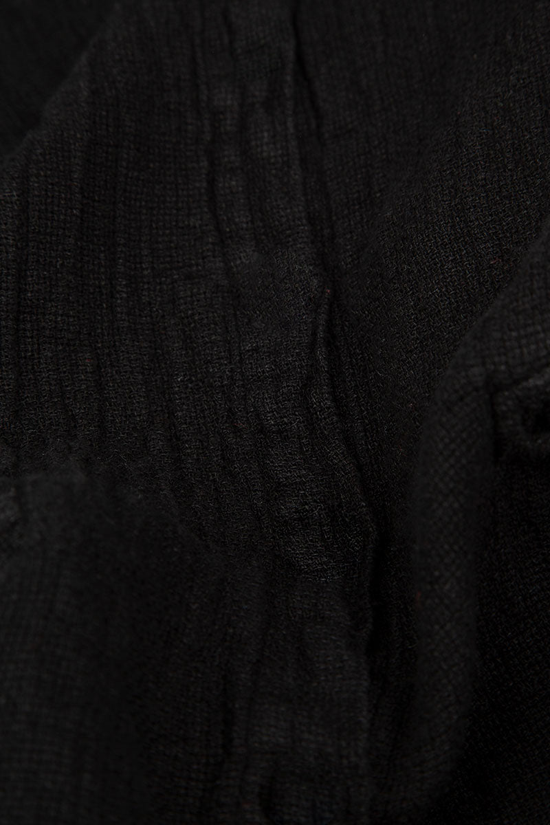 Raw Edge Black Linen Jacket 6