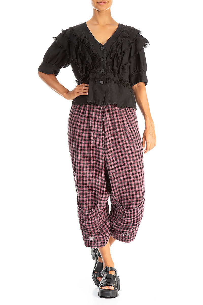 Raw Edge Black Linen Jacket 5