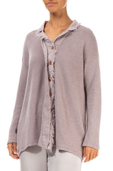 Raw Edge Greige Linen Cardigan 3