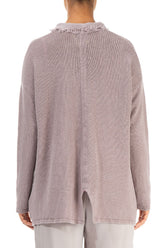 Raw Edge Greige Linen Cardigan 2