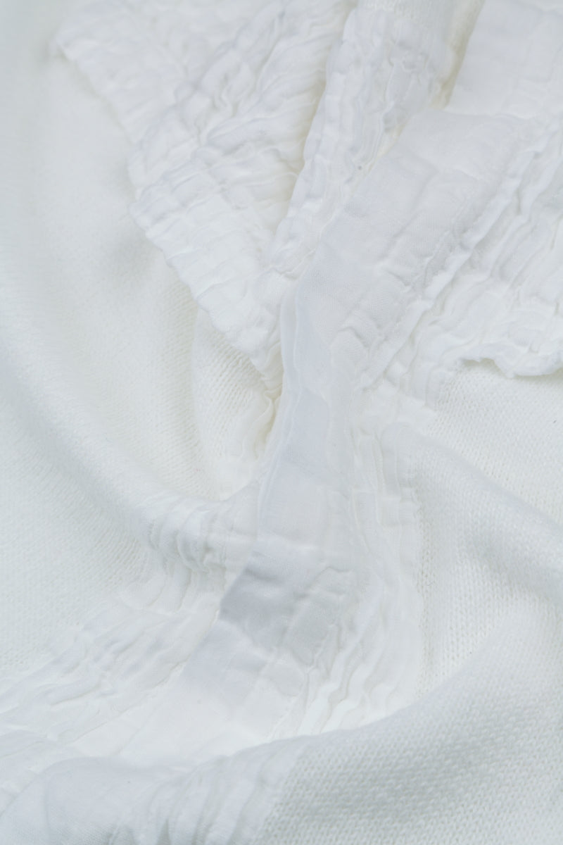 Raw Fringe White Linen Jumper 5
