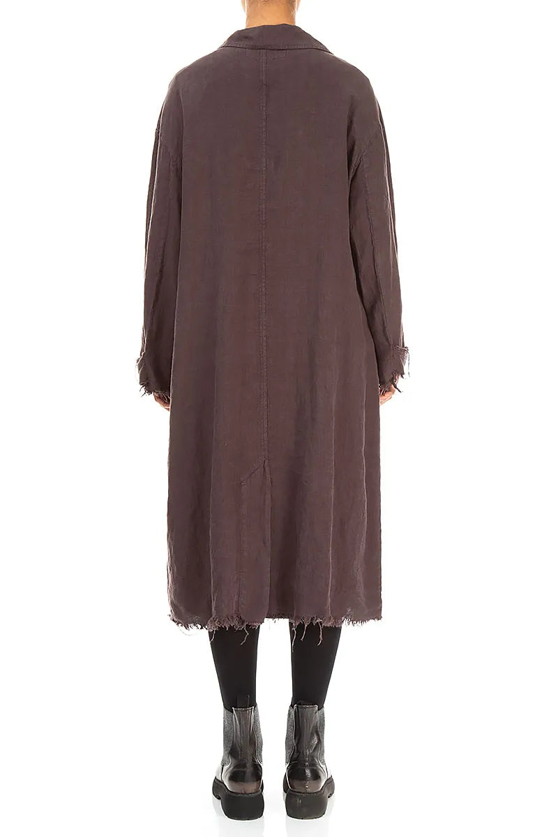 Raw Truffle Brown Linen Jacket Coat 2
