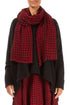 Red Check Gauze Linen Scarf 1