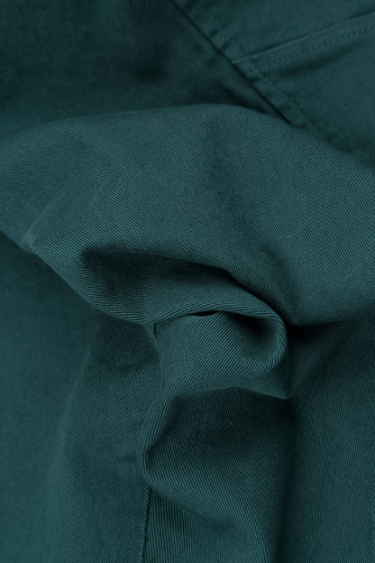 Relaxed Barrel Deep Turquoise Stretch Cotton Trousers