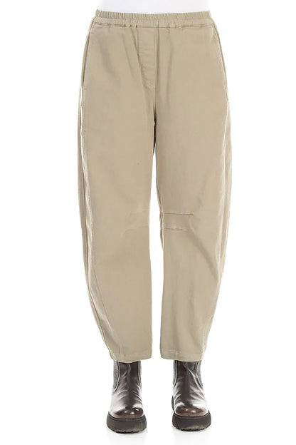 Relaxed Barrel Olive Grey Cotton Trousers