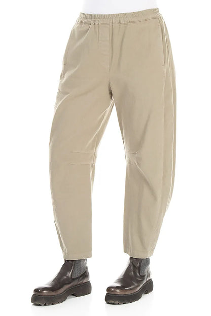 Relaxed Barrel Olive Grey Cotton Trousers