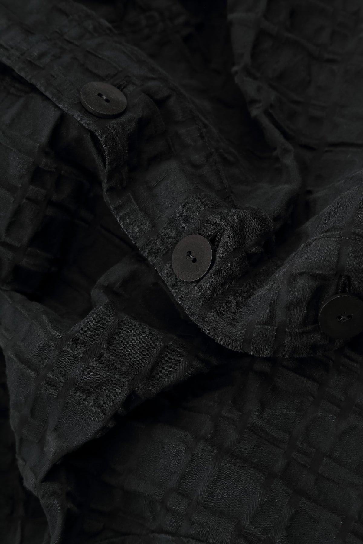 Relaxed Black Checkered Linen Cotton Jacket
