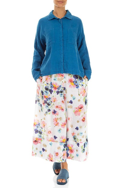 Relaxed Cobalt Gauze Linen Shirt