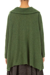 Relaxed Collar Dark Sage Wool Sweater 3
