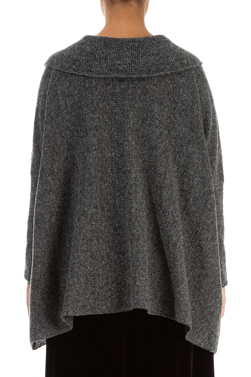 Relaxed Collar Grey Wool Sweater 2