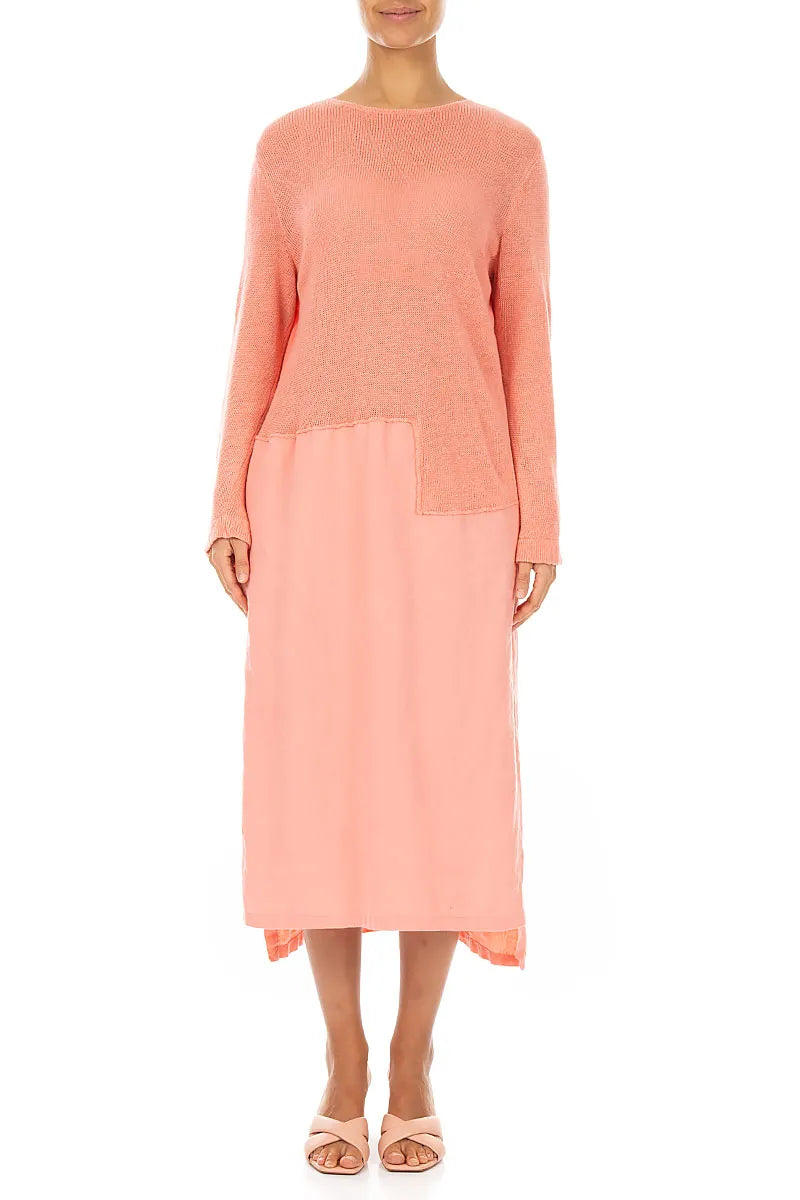 Robe en lin corail décontractée