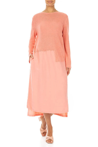Robe en lin corail décontractée