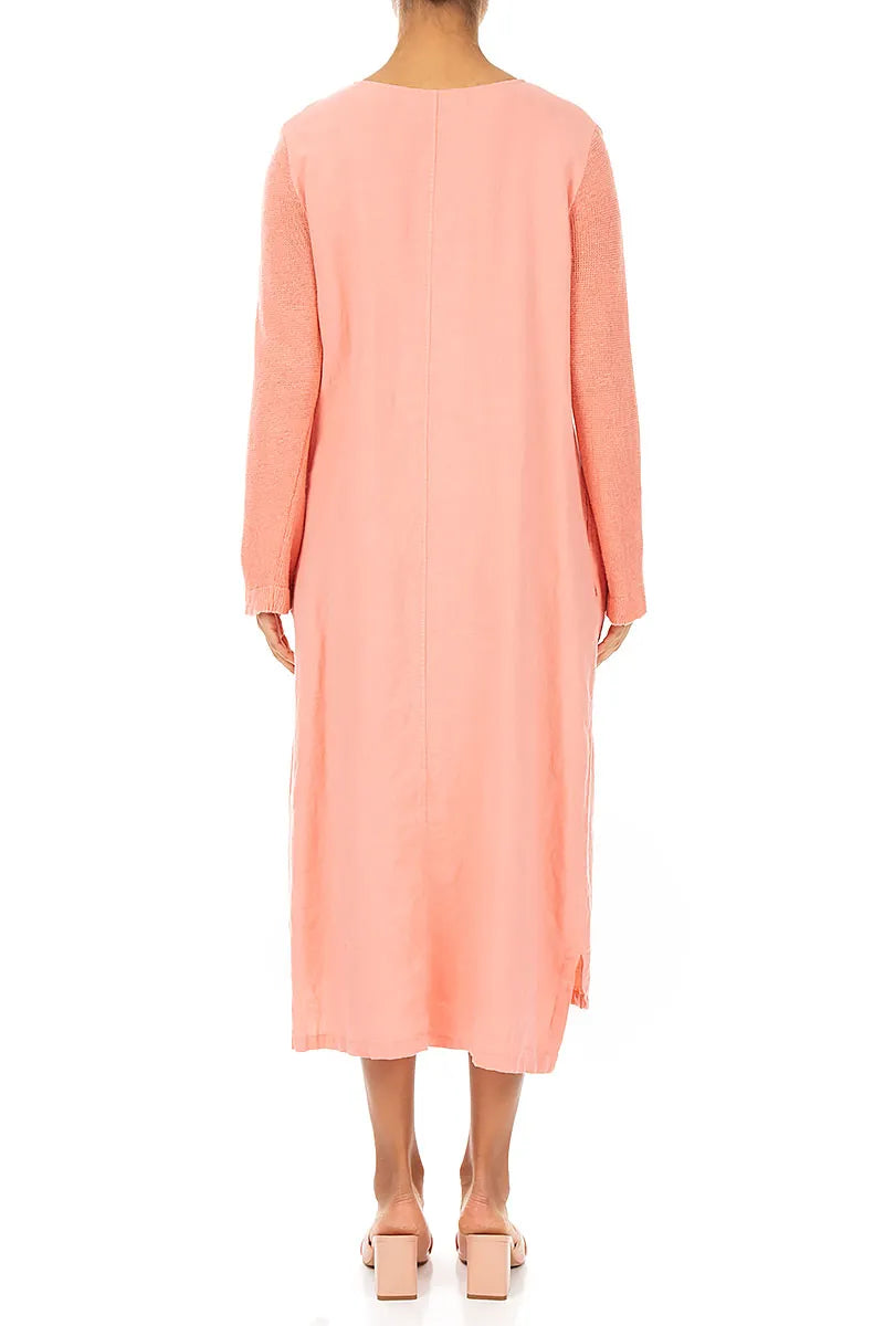 Relaxed Coral Linen Dress 2