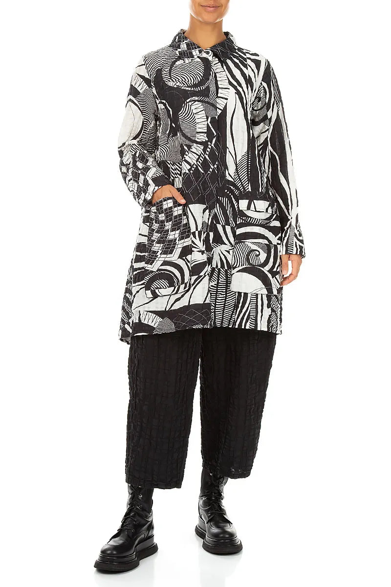 Relaxed Orbit Checkered Linen Cotton Jacket 5