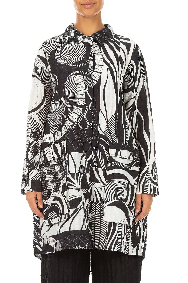 Relaxed Orbit Checkered Linen Cotton Jacket 1
