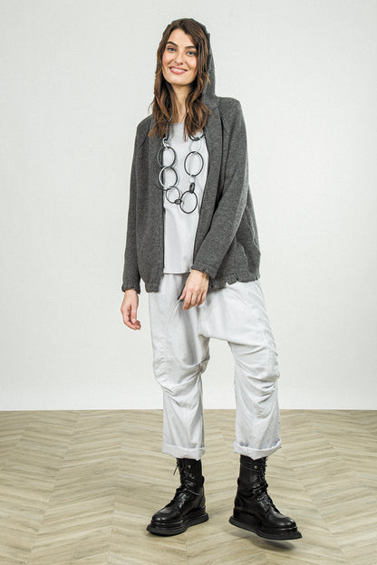 Relaxed Pearl Grey Cotton Blouse