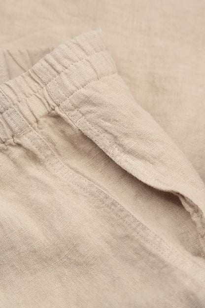 Relaxed Taper Beige Linen Trousers 5