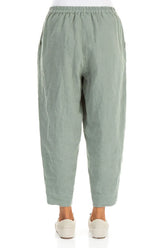 Relaxed Taper Sage Linen Trousers 2