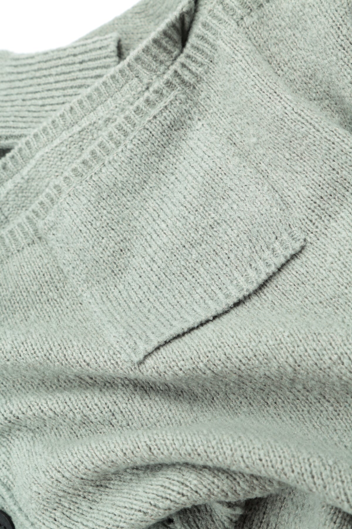 Relaxed V-Neck Pistachio Wool Cardigan 5