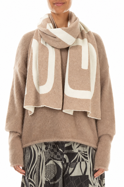 Reversible Taupe Soft Wool Scarf 1